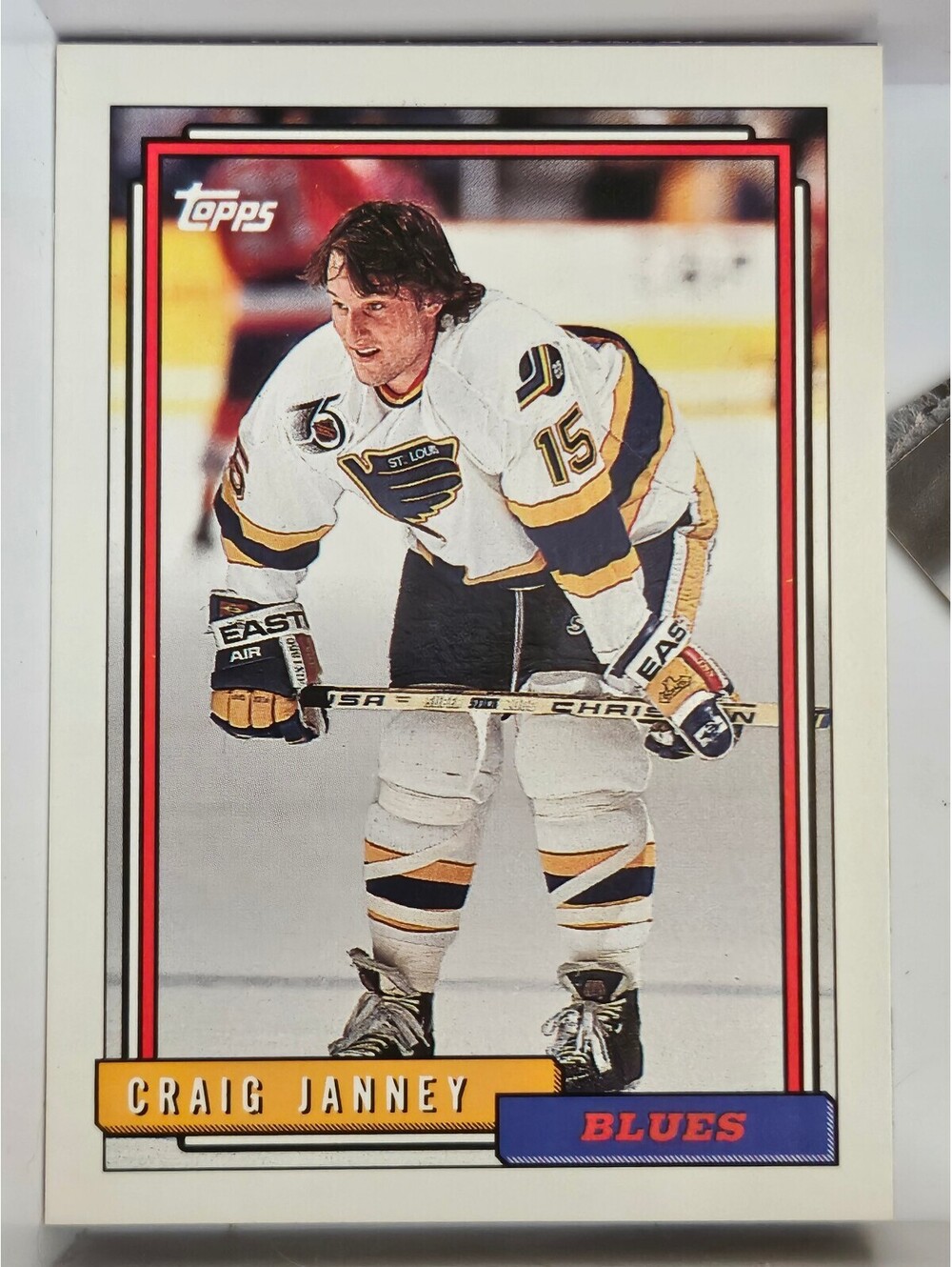 1992 Topps #134 Craig Janney - St. Louis Blues - NHL Hockey